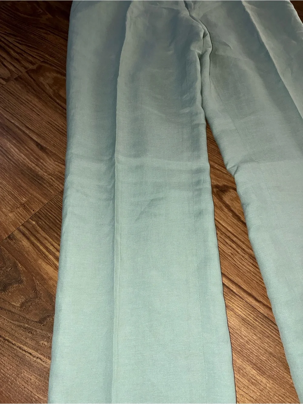 Ralph Lauren Purple Label Mint Green Gregory Hand-Tailored Silk-Linen Trouser